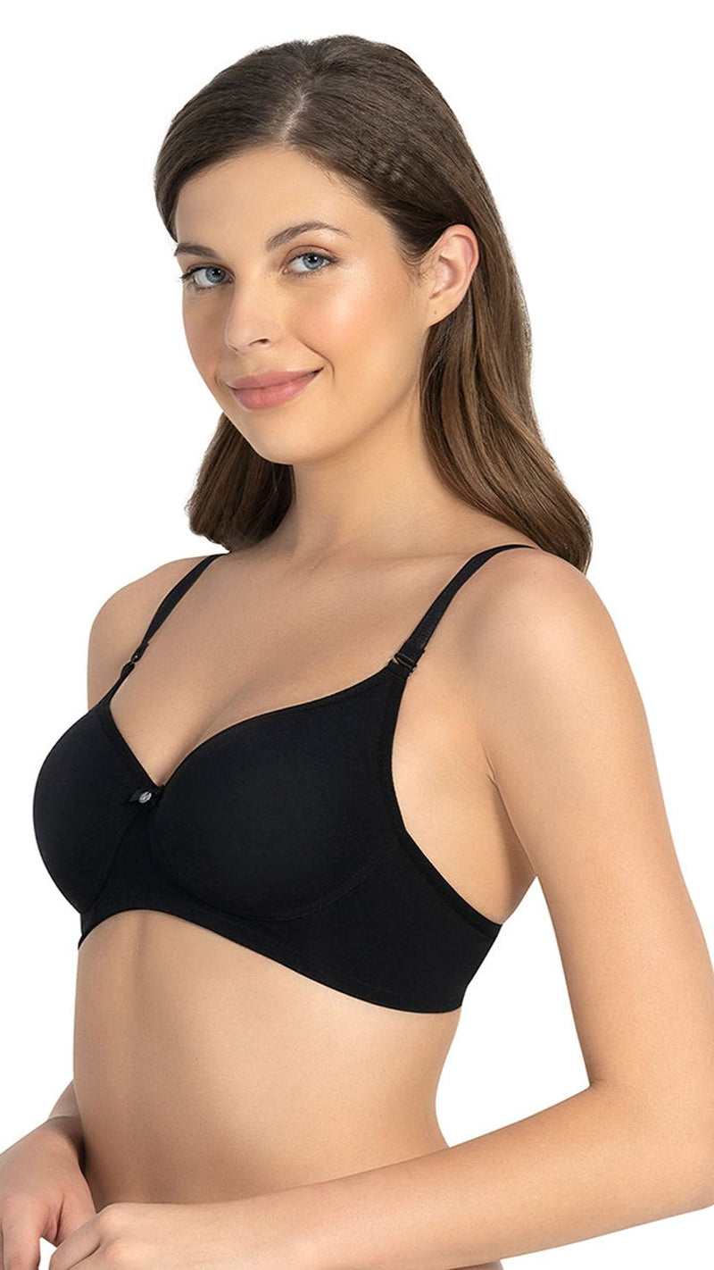 Amante Seamless Padded Non-Wired Cotton T-Shirt Bra
