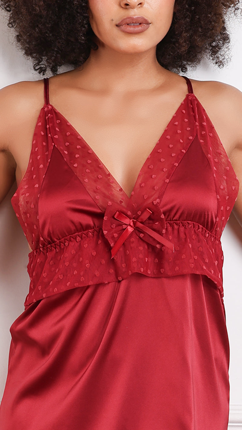 Satin & Sheer Mesh Peplum Babydoll | Statement Lingerie