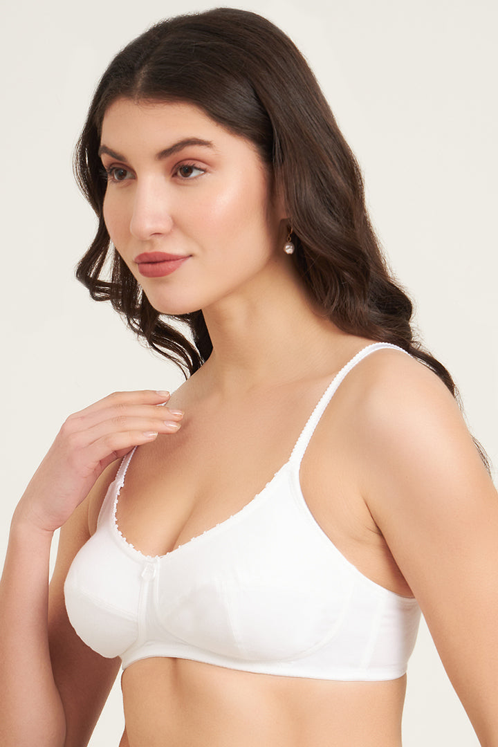 JOCKEY BRA-1615 Wirefree Non Padded Super Combed Cotton Elastane Stretch Full Coverage Everyday Bra with Soft Adjustable Straps