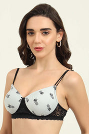 SLUUW BRA-SB008 - LIGHTLY PADDED LACY T-SHIRT BRA