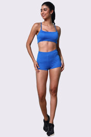AXTZHY Sexy Beachwear Co-Ord Set Featuring Minimalist Crop Top and Fitted Shorts-X4060-RBLUE-2PS