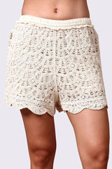 AXTZH One-Piece Crochet Shorts – Comfortable, Playful, and Perfectly Versatile  220-BEIGE-BW1PST