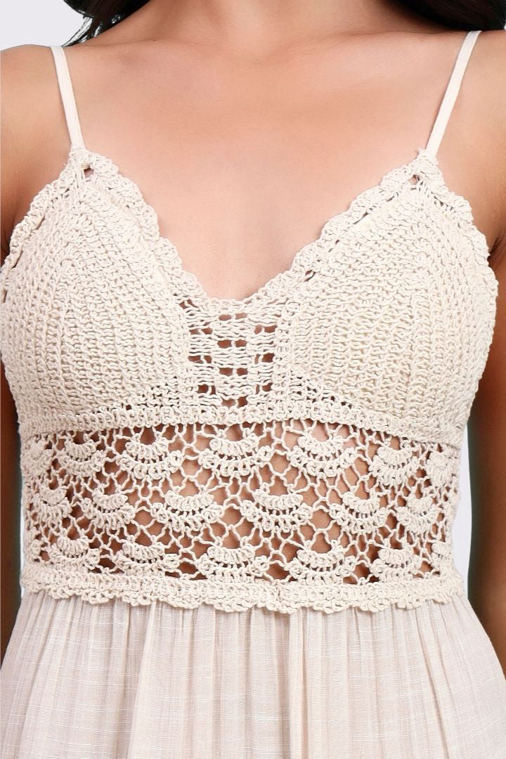 AXTZH Elegant Sarong-Inspired Cover-Up Dress Designed for Beachside Glamour and Comfort-X1081-BEIGE-SNGA1