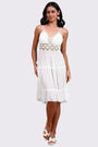 AXTZH Elegant Sarong-Inspired Cover-Up Dress Designed for Beachside Glamour and Comfort-X1081-WHITE-SNGA1