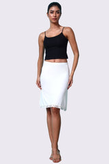 AXTZH Innerwear Piece with Refined Hem Lace and Comfortable Everyday Fit X5014-WHITE-SKP1