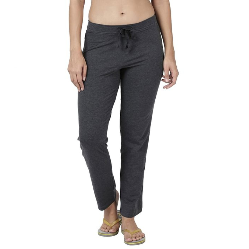 ENAMOR-E014 Charcoal Melange ESSENTIALS COTTON LOUNGE PANTS