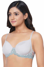 WACOAL BRA 853191 Embrace Lace Contour Padded Wired 3/4th Cup Everyday Wear Medium coverage T-Shirt Bra - Dark Blue