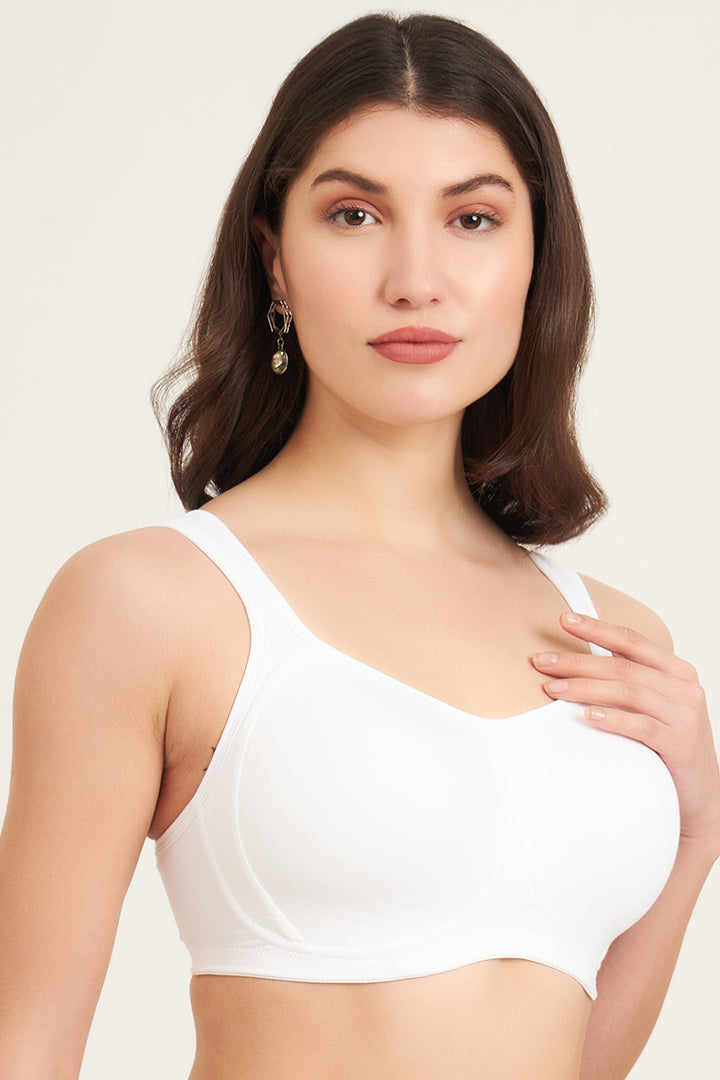 JOCKEY BRA-FE78 Wirefree Padded Super Combed Cotton Elastane Stretch Full Coverage Plus Size Bra with Broad Cushioned Fabric Strap