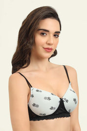 SLUUW BRA-SB008 - LIGHTLY PADDED LACY T-SHIRT BRA