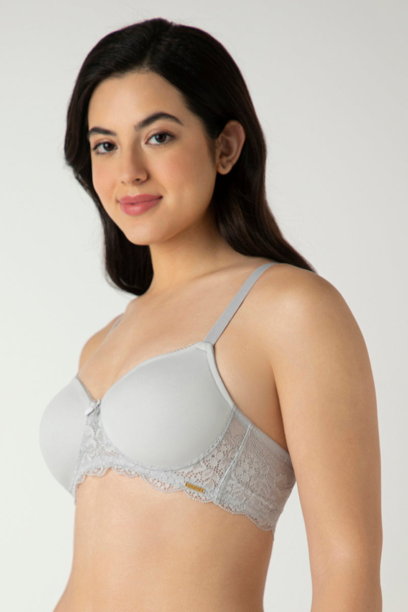 Micro Chip AMANTE BRA87701 Lace Elegance Solid Padded Non-Wired Bra