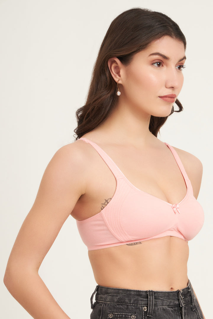 JOCKEY BRA-1250 Wirefree Non Padded Plus Size Super Combed Cotton Elastane Stretch Full Coverage Everyday Bra with Contoured Shaper Panel and Adjustable Straps