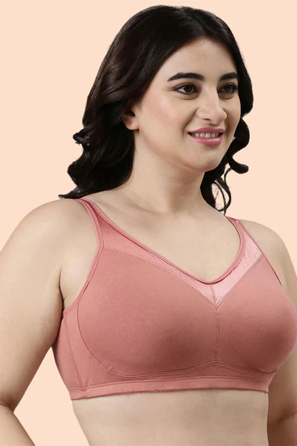 ENAMOR BRA A112/2 Smooth Lift Classic Minimizer Bra - Stretch Cotton Non-Padded Wirefree