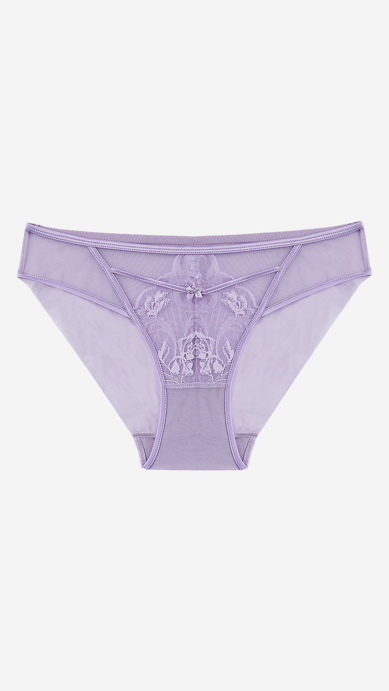 Lavender Lace Classic Brief with Strappy Front