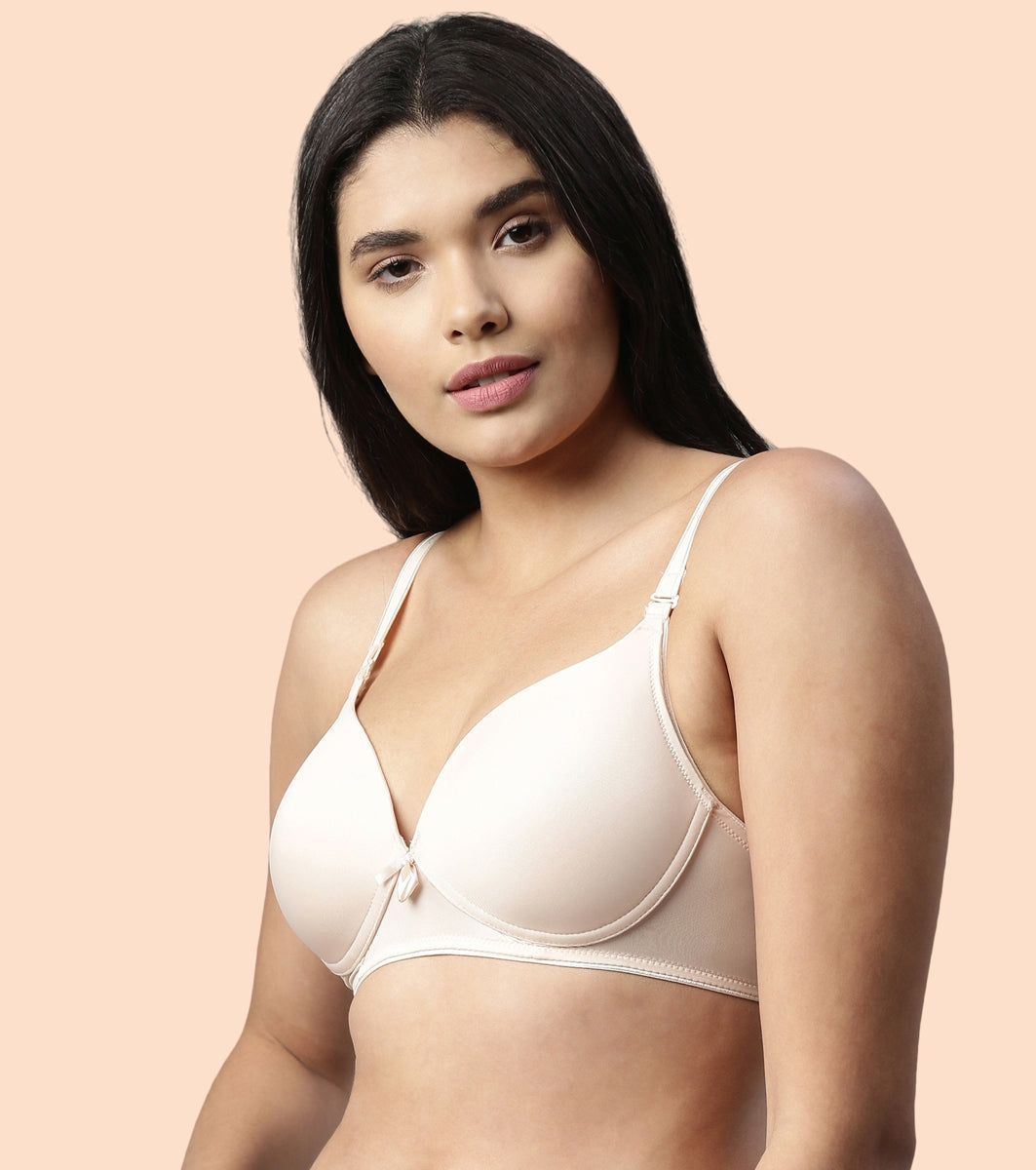 Enamor-F065 Invisible Neckline T-Shirt Bra - Padded & Wirefree