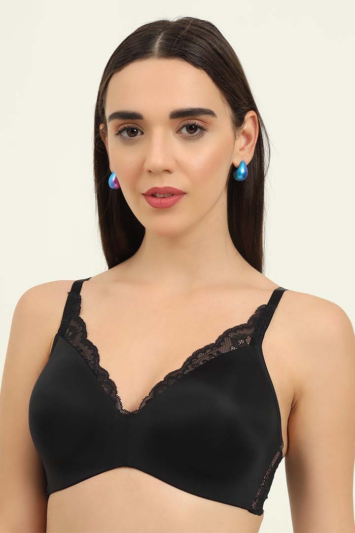 Triumph Bra-110I729 Floral Lace Full Coverage Lightly Padded Seamless T-Shirt Bra With All Day Comfort