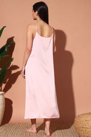 NIGHTWEAR-XF22SA133 Satin Long Nightdress with robe