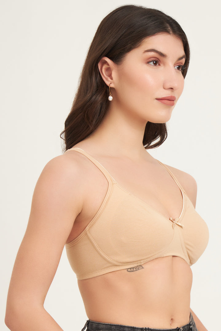 JOCKEY BRA-1722 Wirefree Non Padded Super Combed Cotton Elastane Stretch Medium Coverage Everyday Bra with Concealed Shaper Panel