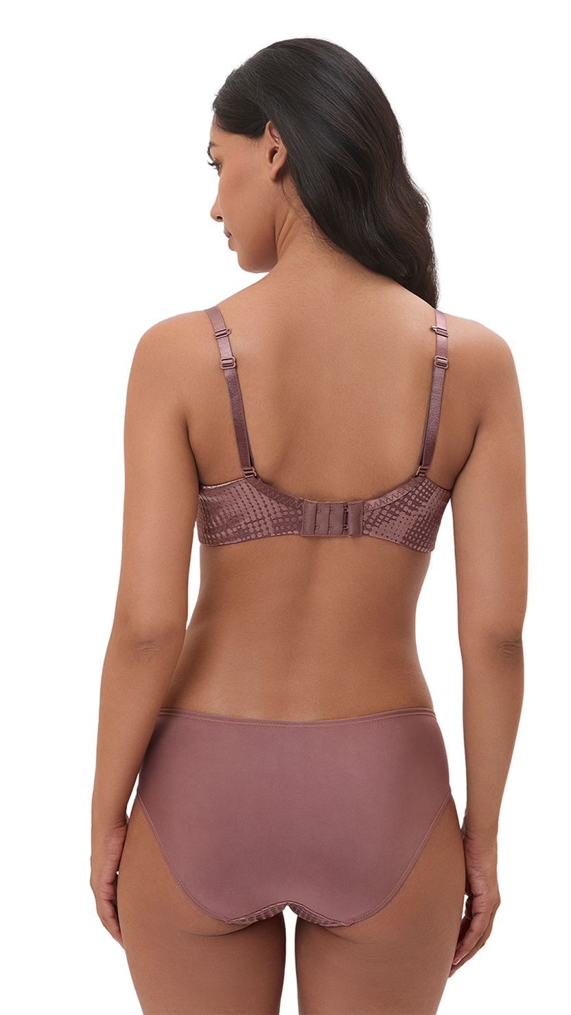 Triumph Mauve Sheen Jacquard Half Coverage Lightly Padded Bra