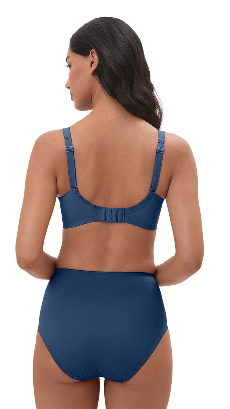 Triumph Blue Non Padded Wireless Seamless Minimizer Bra