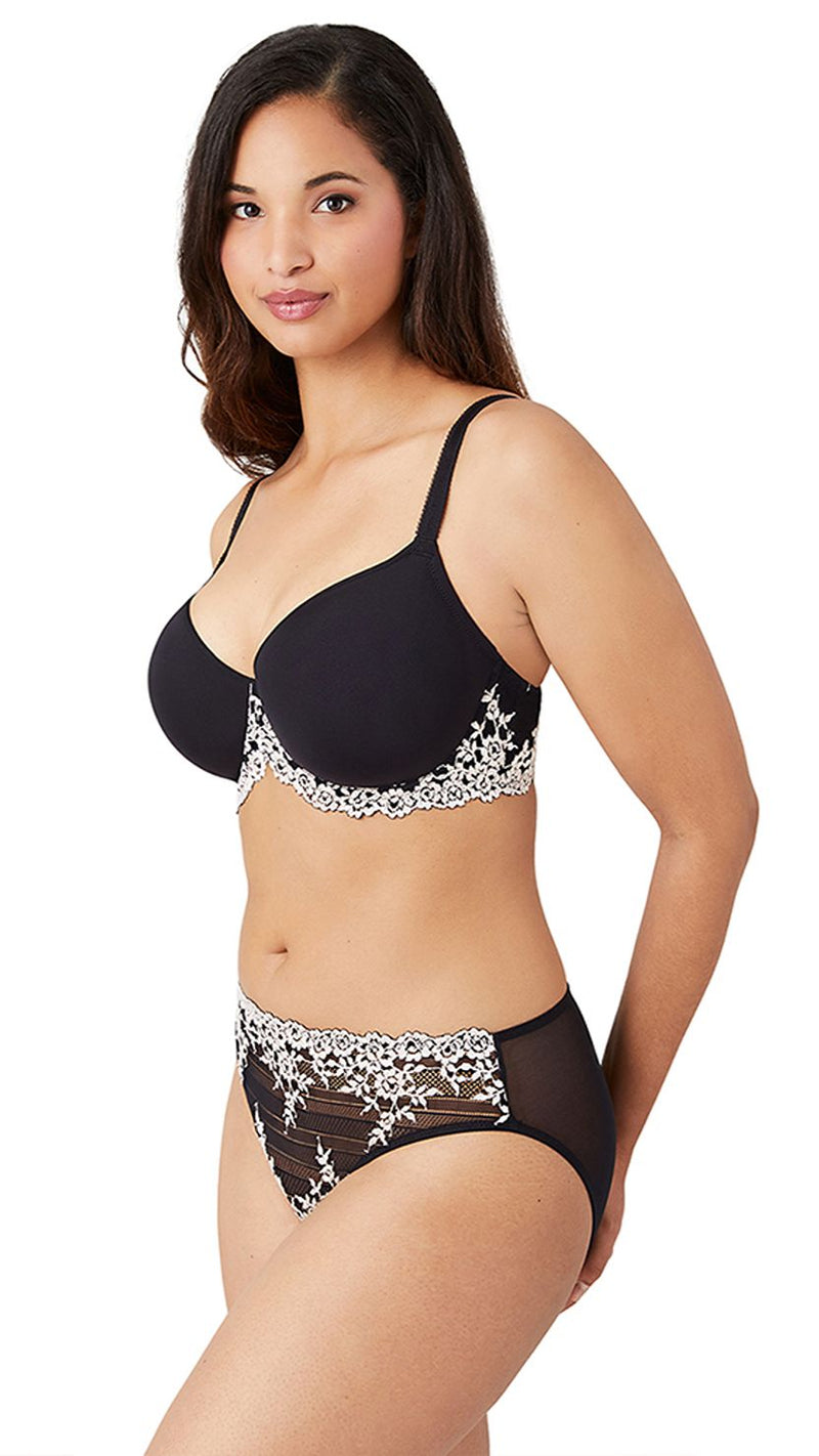 Wacoal Black Contour Padded Lace T-Shirt Wired Bra