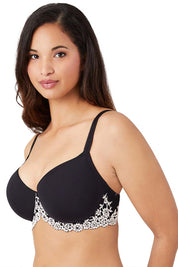 WACOAL BRA 853191 Embrace Lace Contour Padded Wired 3/4th Cup Everyday Wear Medium coverage T-Shirt Bra - Dark Blue