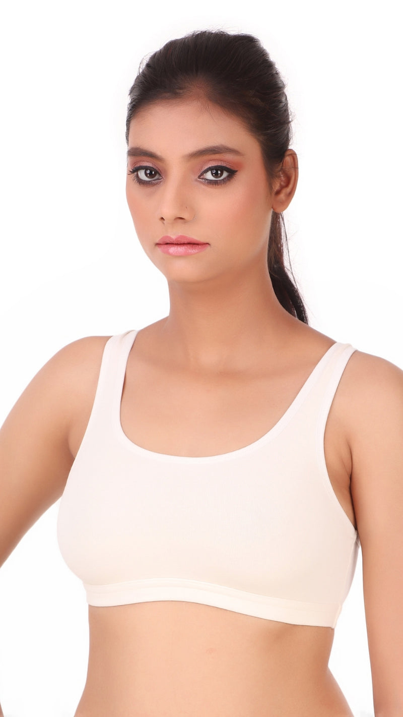 Triumph Ivory Cotton Sports Medium Support Bra