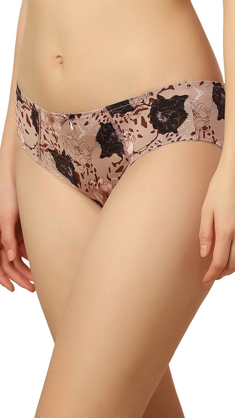 Triumph Brown Floral Print Mid-Rise Brief
