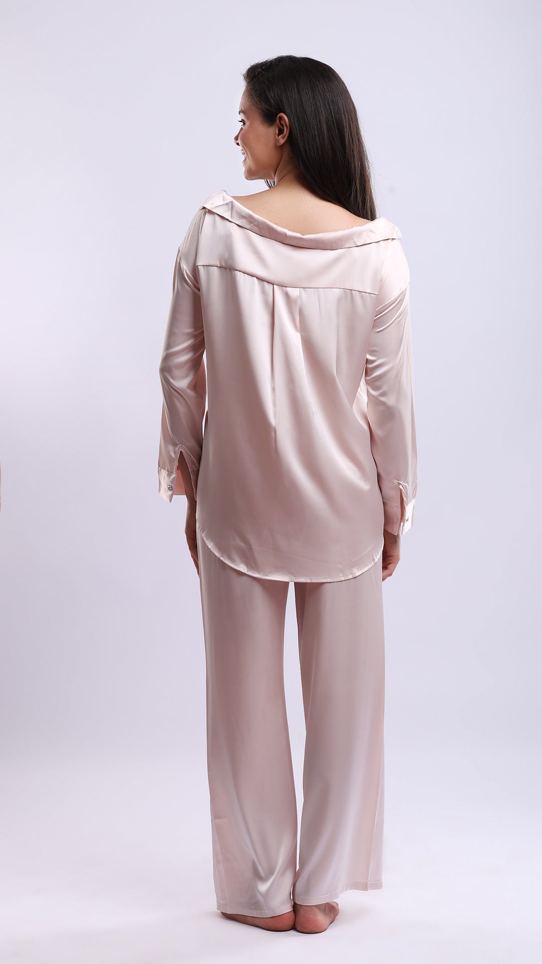 Crystal Swan Embellished Satin Pajama Set