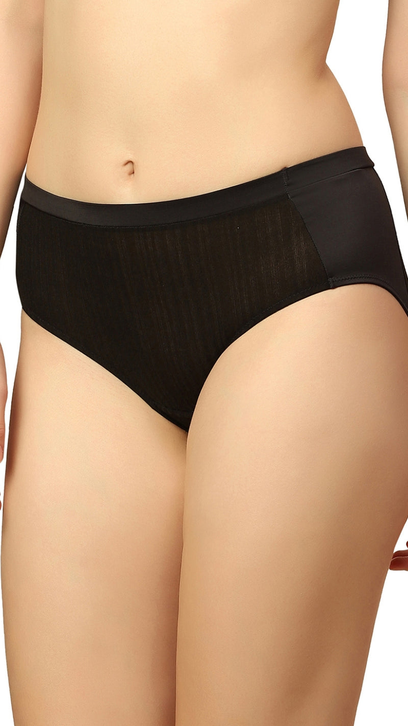 Triumph Black Mid-Rise Hipster Brief