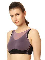 TRIUMPH 110I712-High Neck Mesh Panel Bra with Supportive Fit and Modern Styling-K9