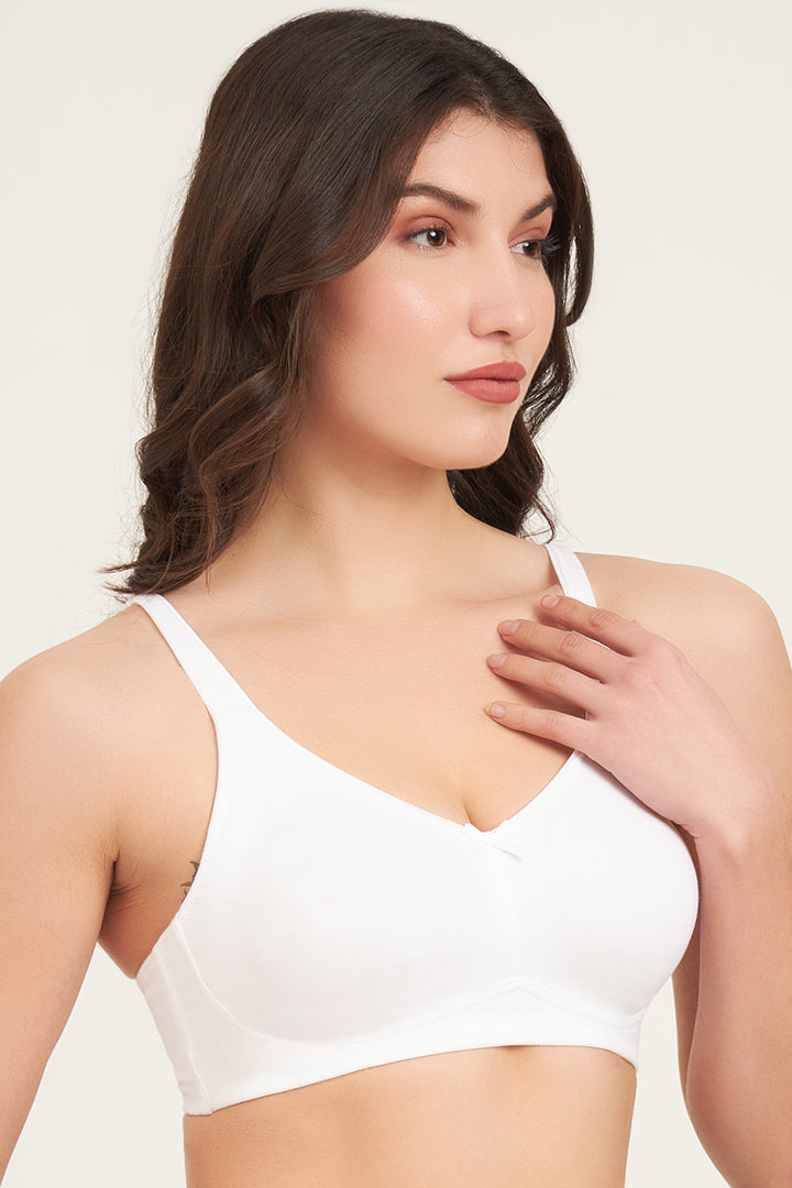 JOCKEY BRA-FE41 Wirefree Non Padded Plus Size Super Combed Cotton Elastane Stretch Full Coverage Everyday Bra with Concealed Shaper Panel