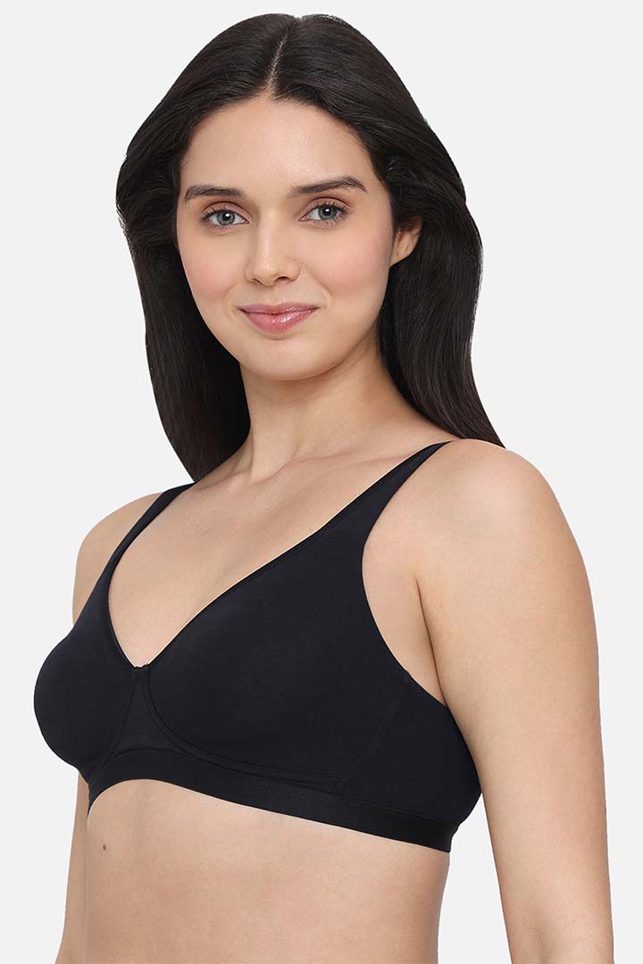 WACOAL BRA-BI03M01 BASICS Essentials2.0 Non-Padded Non-Wired Full Cup Everyday Wear T-shirt Bra - Black