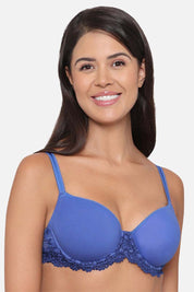 WACOAL BRA 853191 Embrace Lace Contour Padded Wired 3/4th Cup Everyday Wear Medium coverage T-Shirt Bra - Dark Blue