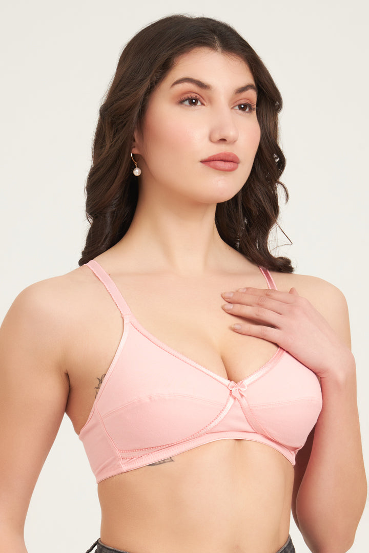 JOCKEY BRA-1242 Wirefree Non Padded Super Combed Cotton Elastane Stretch Medium Coverage Cross Over Everyday Bra