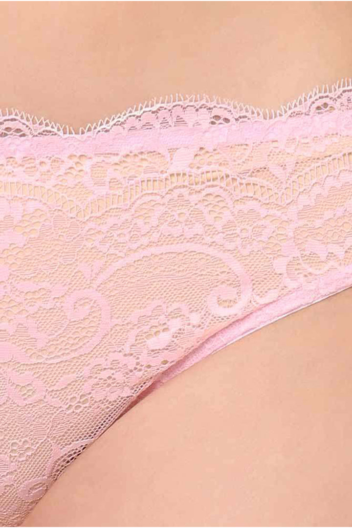 WACOAL PANTY I43364 Pink Essential Lace Low Waist Low Coverage Bridal Wear Lace Bikini Panty