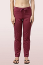 ENAMOR-E014 Burgundy Melan ESSENTIALS COTTON LOUNGE PANTS