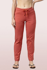 ENAMOR-E014 Brick Melange ESSENTIALS COTTON LOUNGE PANTS