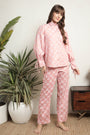Pink Elegance Button-Down Night Suit AA003