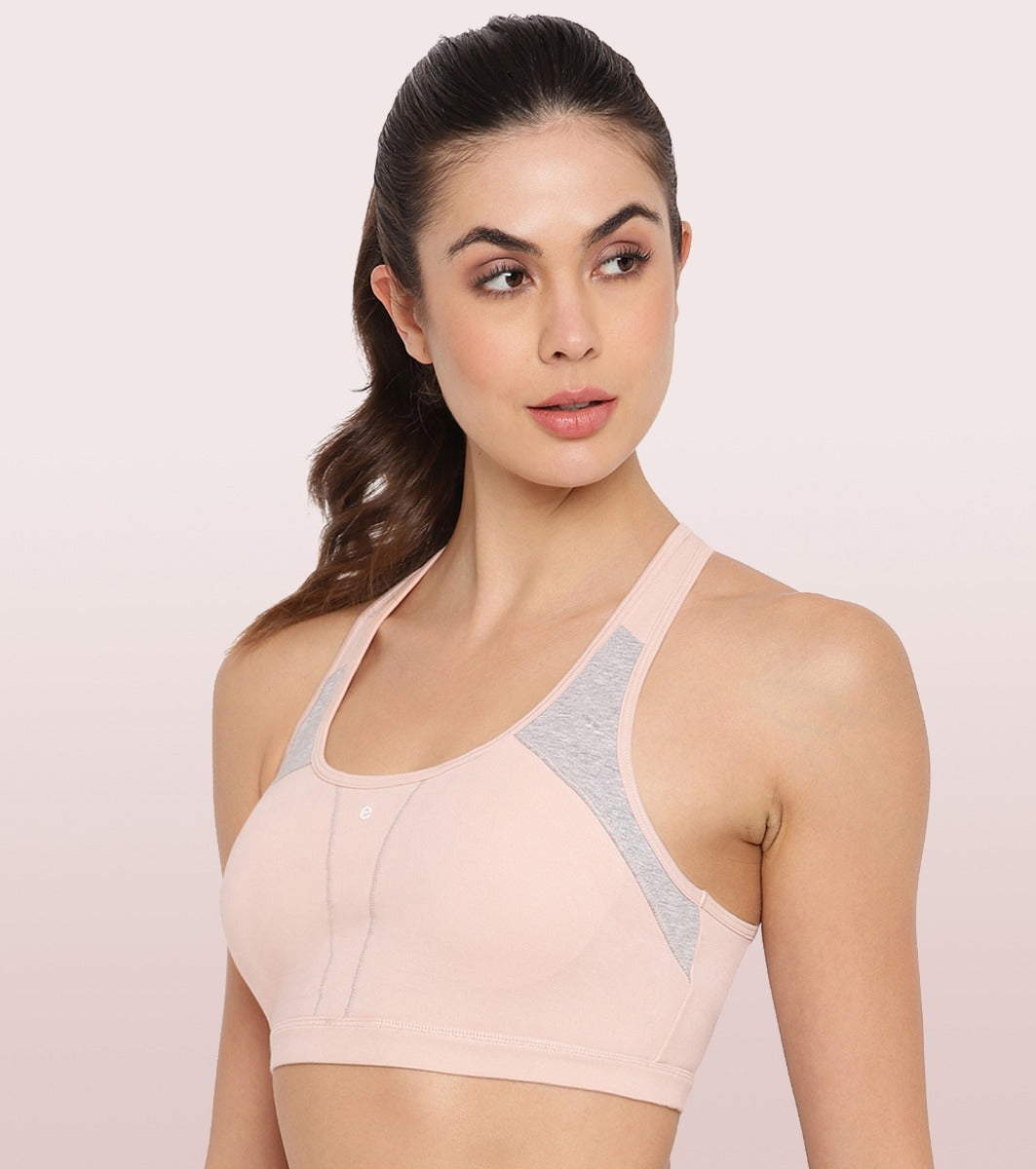 Enamor-SB08 Medium Impact Sports Bra Racer Back, Removable Pads & Wirefree