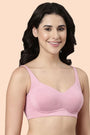 ENAMOR BRA A077 Rose Blush Women's Padded Non-Wired T-Shirt Bra, Full Coverage, Soft Bamboo Fabric, Breathable, Pinch-Free