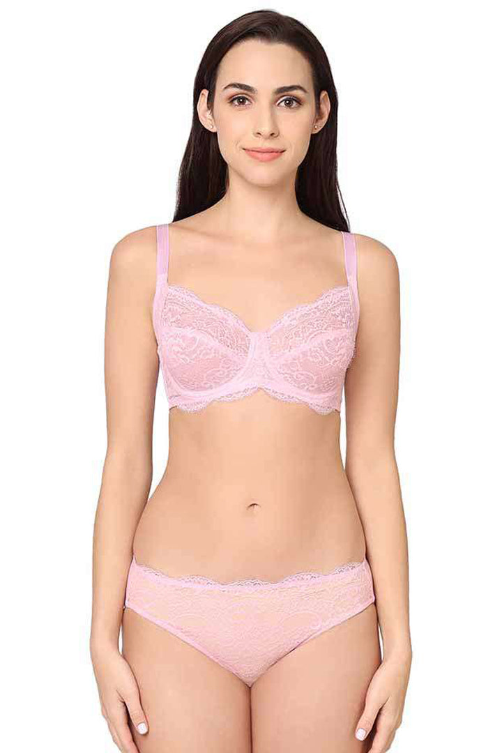 WACOAL PANTY I43364 Pink Essential Lace Low Waist Low Coverage Bridal Wear Lace Bikini Panty
