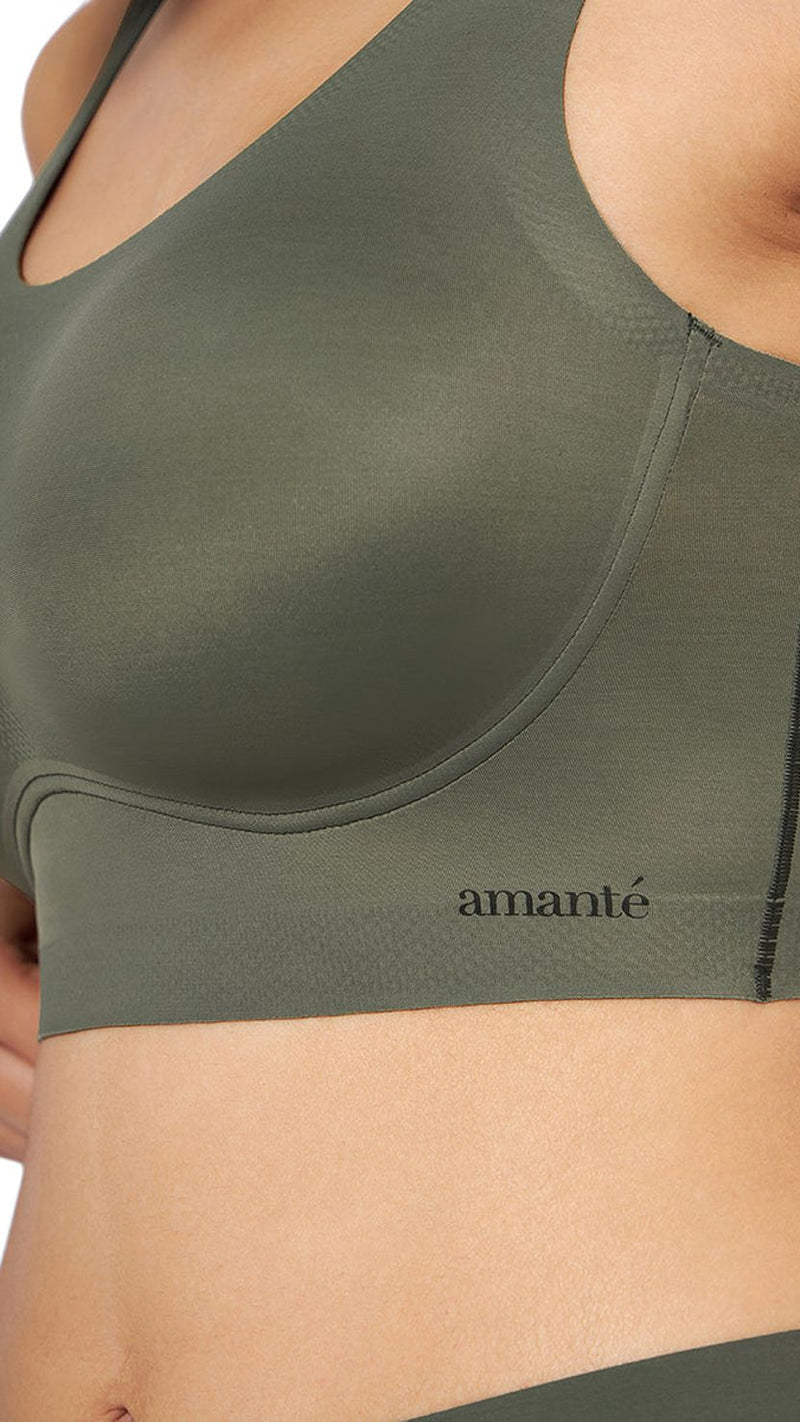 Amante Green Skin-Fit Wirefree Microfiber Support Bra