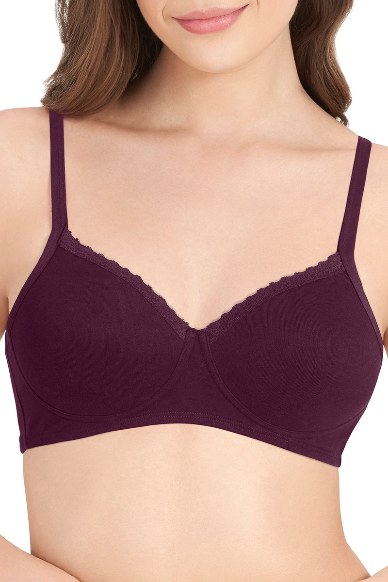 AMANTE BRA10202/2 Cotton Casual Lightly Padded Non-Wired Full Coverage T-Shirt Bra