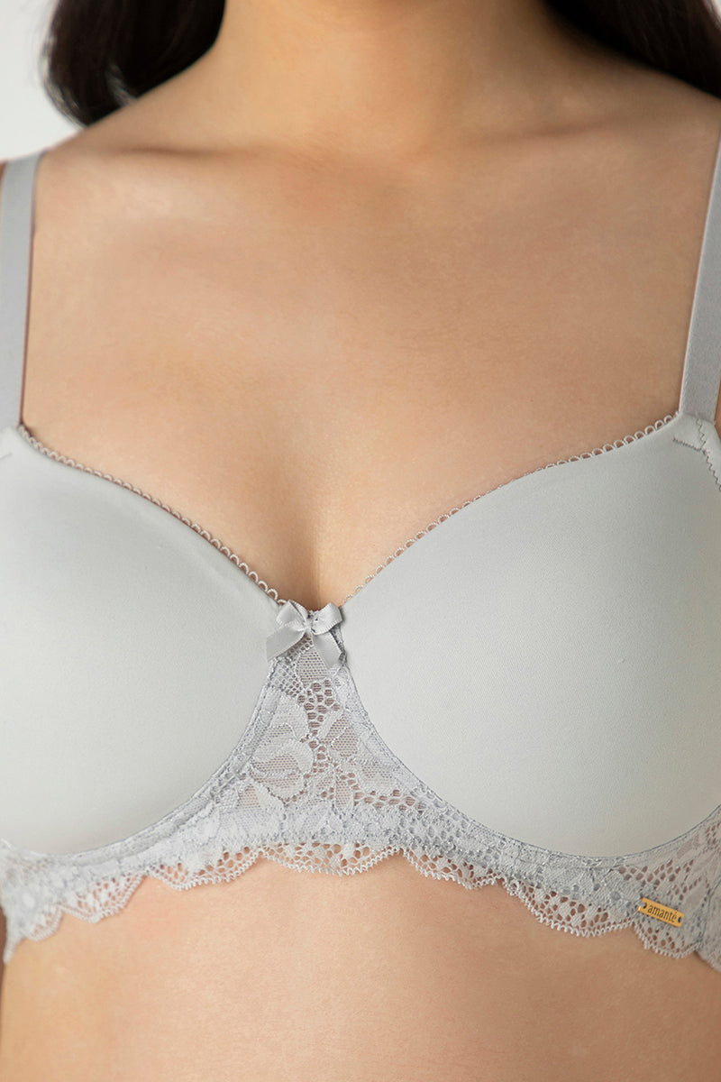 Micro Chip AMANTE BRA87701 Lace Elegance Solid Padded Non-Wired Bra