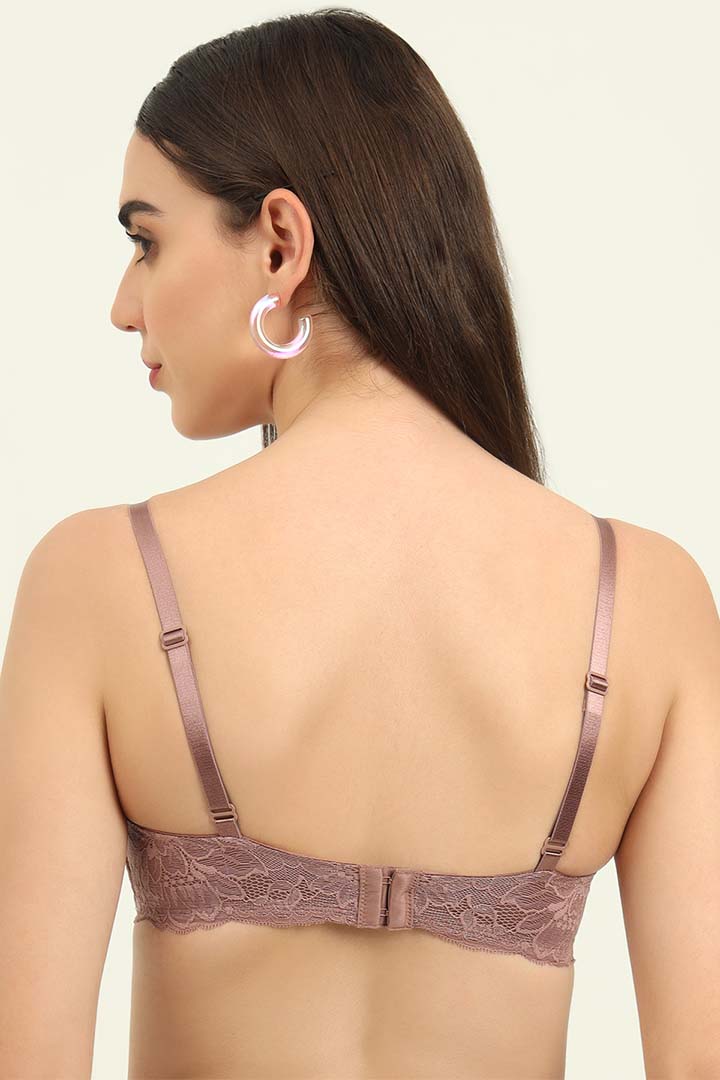 TRIUMPH Bra-110I729 Floral Lace Full Coverage Lightly Padded Seamless T-Shirt UD Bra With All Day Comfort