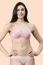 ENAMOR BRA-A042 /2 Ginko Scattered Print Side Support Shaper Classic Bra - Supima Cotton Non-Padded Minimizer Wirefree