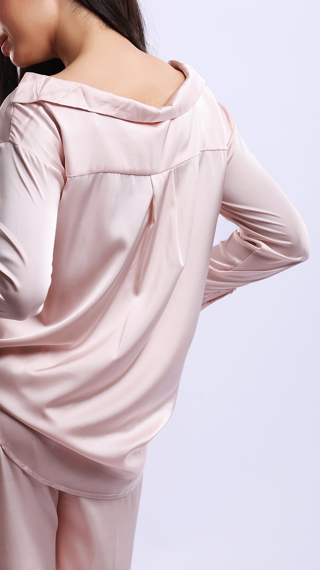Crystal Swan Embellished Satin Pajama Set