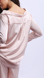 Crystal Swan Embellished Satin Pajama Set