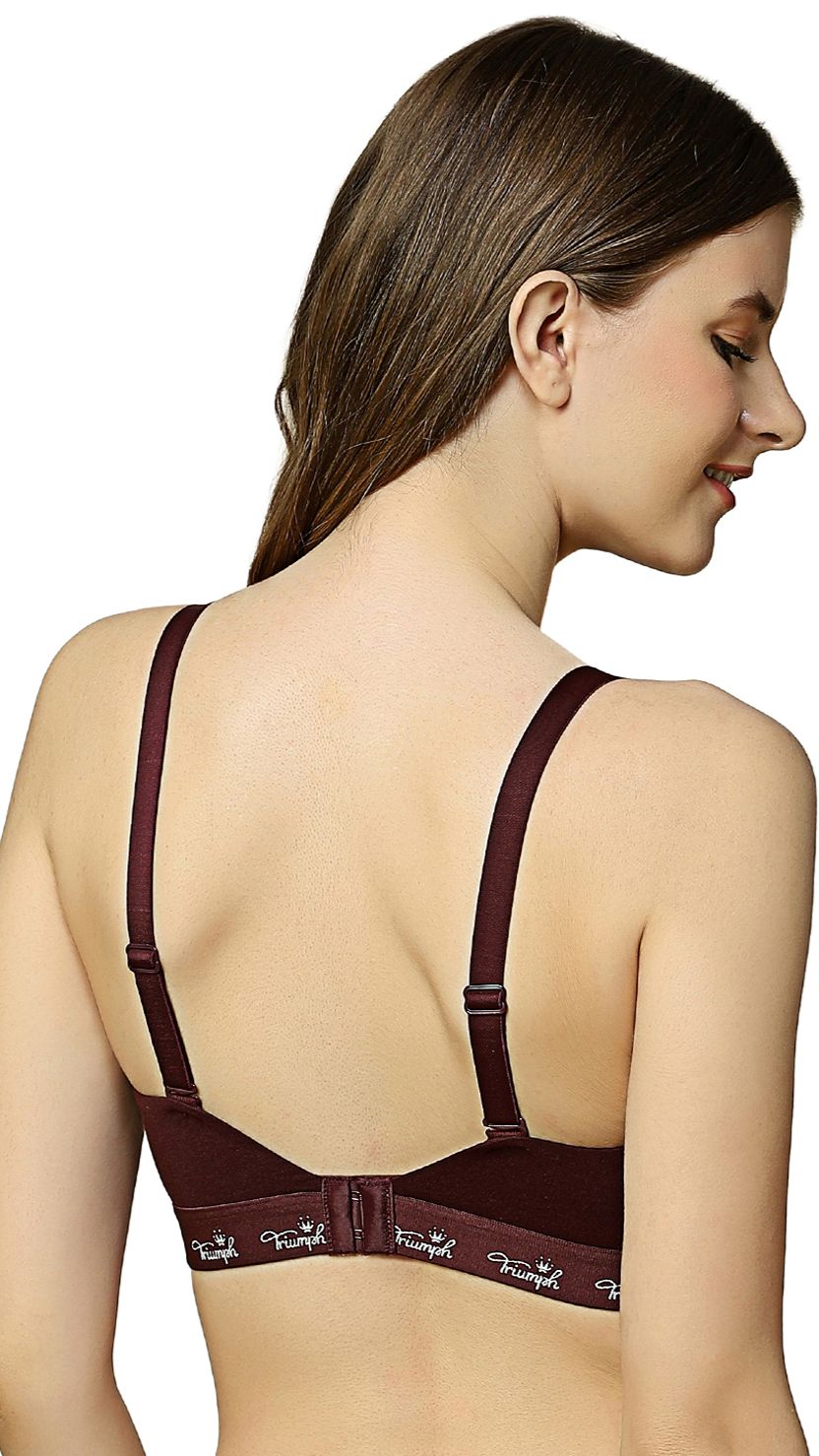 Triumph Maroon Cotton Comfort Wire-Free T-Shirt Bra