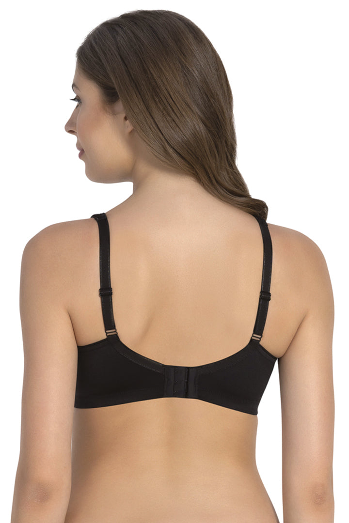 AMANTE BRA -BRA78001 Elegant Support Non-padded & Non-wired Black Bra